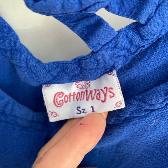 Cloudways 100% cotton Beautiful Blue Mexican Top - Picture 5 of 5